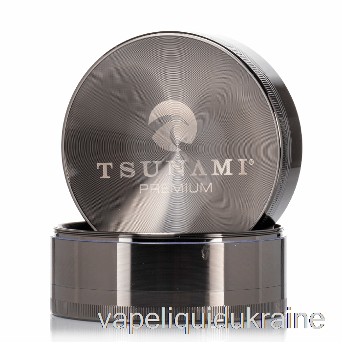 Vape Ukraine Tsunami 3.9inch 4-Piece Sunken Top Grinder Gunmetal (100mm)